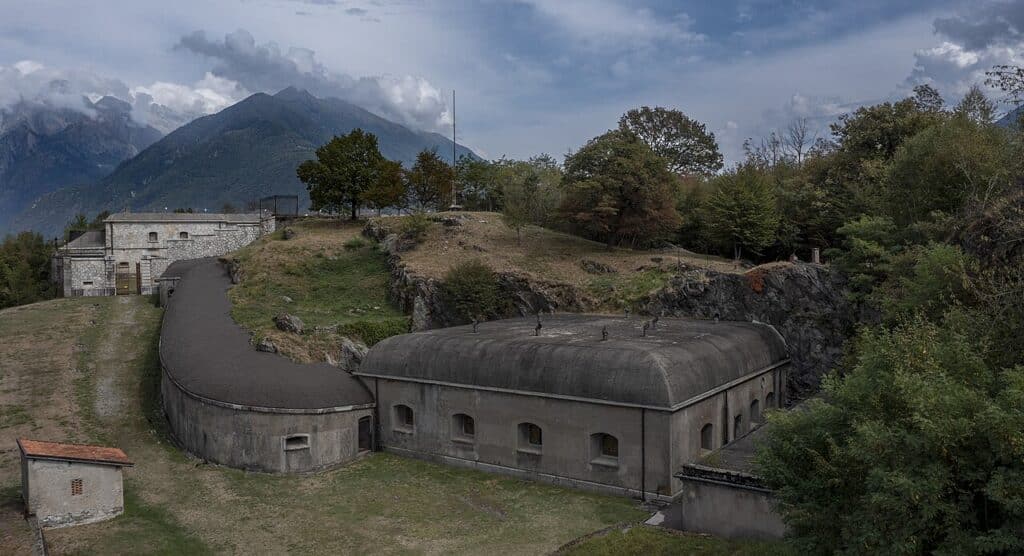 View on the barrack and the fort above
